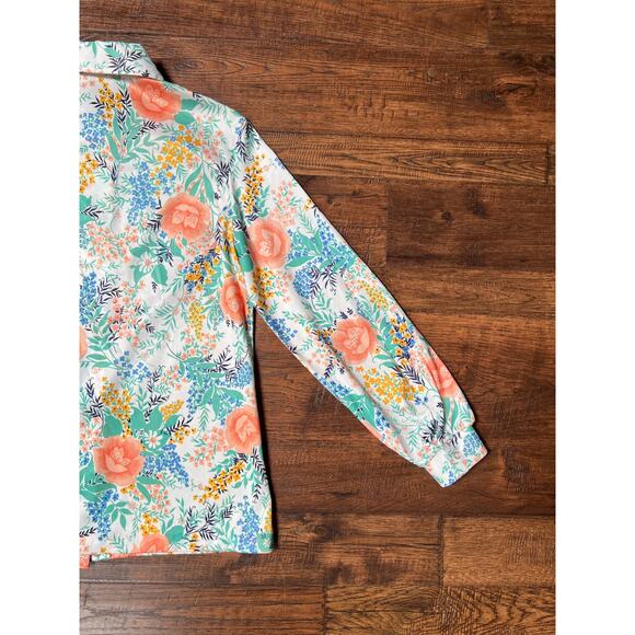 Vintage Clothing - Button Down Blouse - Illustrated Florals - Rrrruss - Medium - Picture 7 of 8
